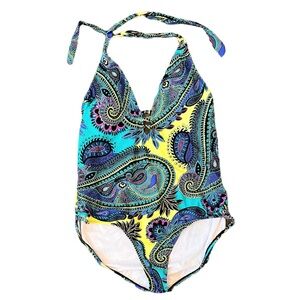 Jantzen Swimsuit Paisley One Piece Cut-Out 24W New